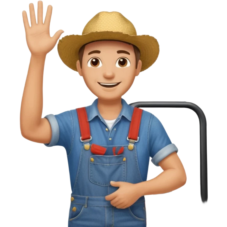 farmer waving from a tractor emoji