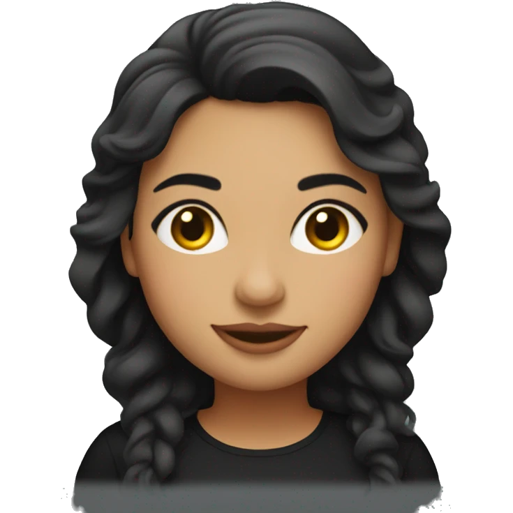 Curvy Hispanic woman in black emoji
