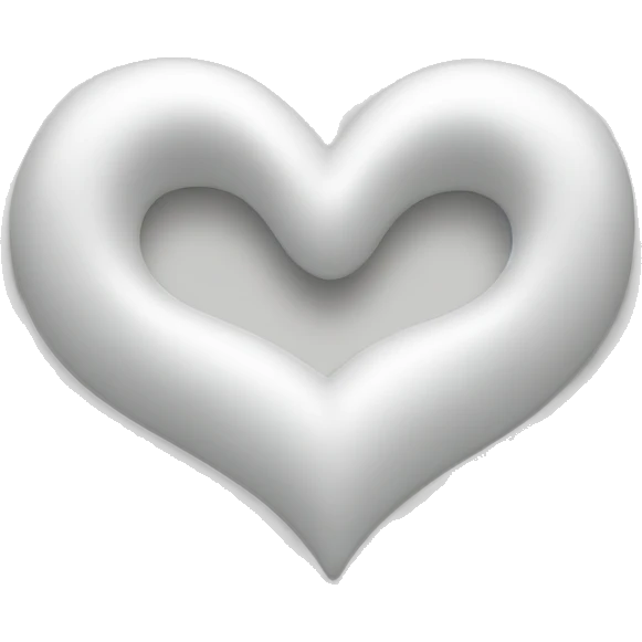 White heart at back and ring at front and center of the heart emoji