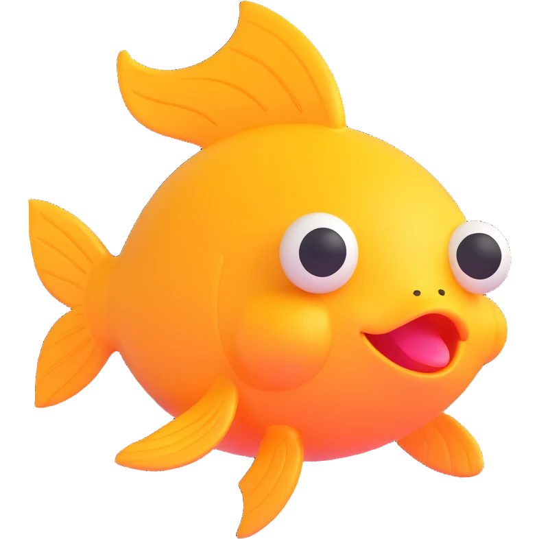 golden fish, 3d emoji style emoji