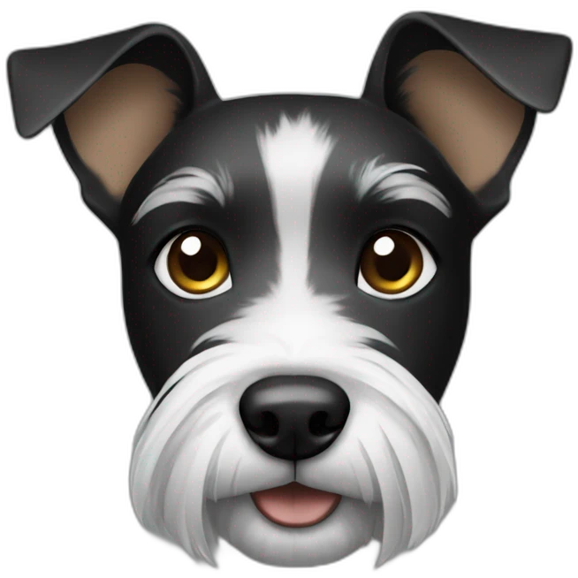 terrier face black with grey emoji