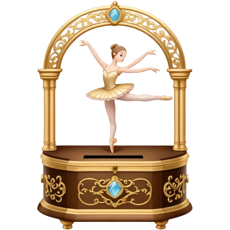 A ballet dancer stands in a music box A ballet dancer stands in a music box emoji