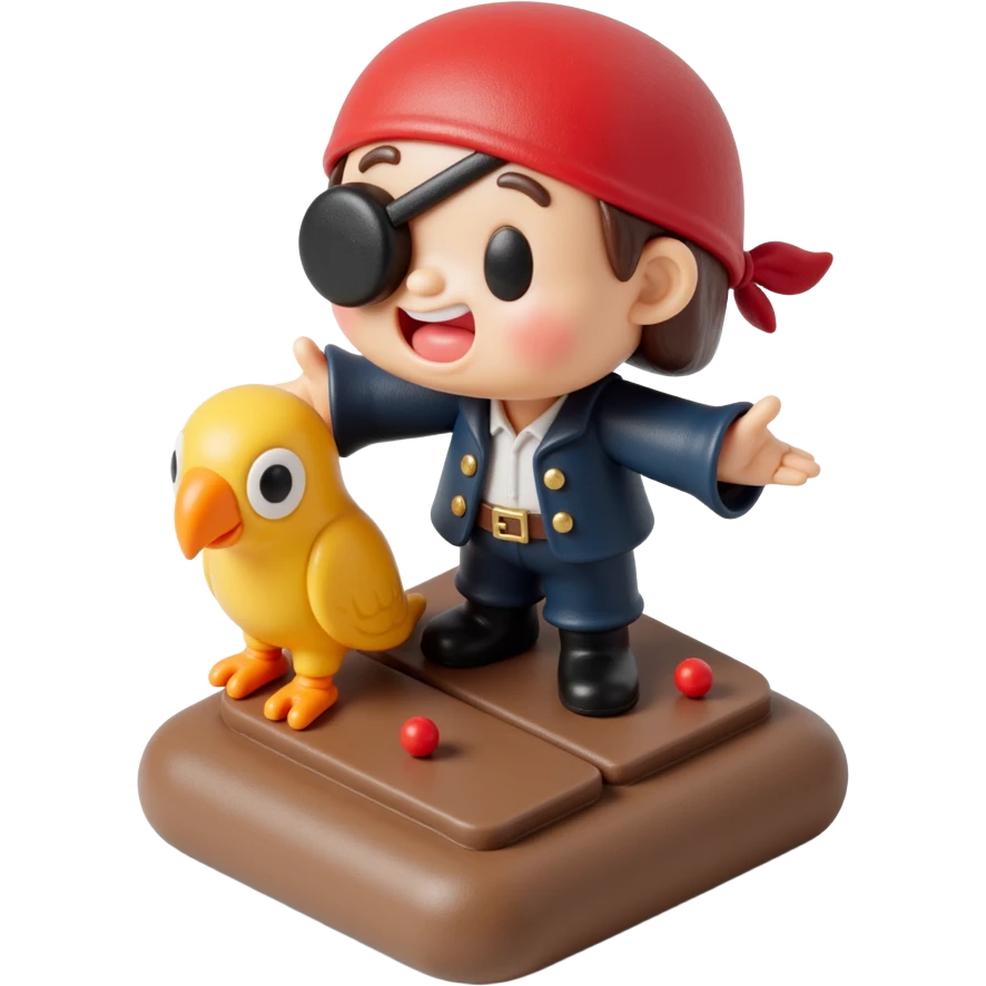 pirate with eye patch and parrot emoji