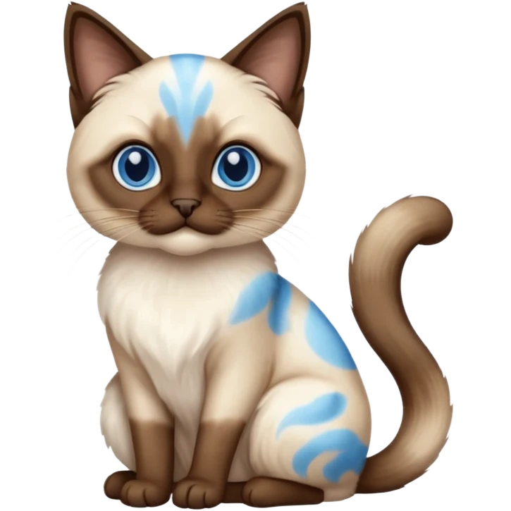 
Siamese cat: long hair fur blue eyes emoji