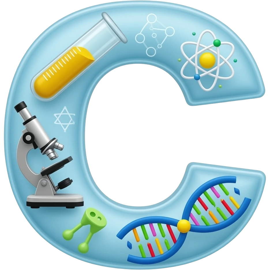 the letter c designed in science objects emoji