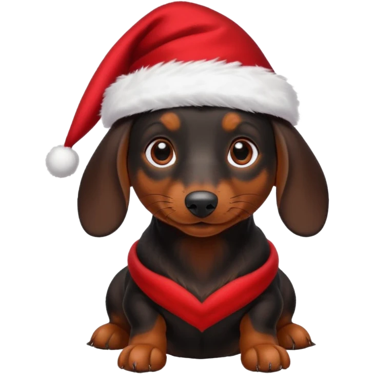 Black christmas dachshund  emoji