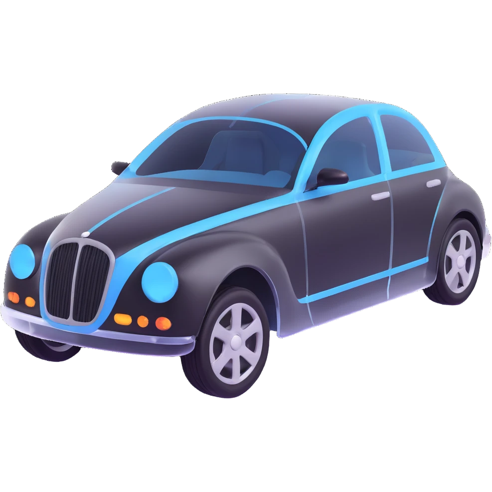 elegant and premium car covered with a transparent protective film, smooth and sophisticated lines emoji
