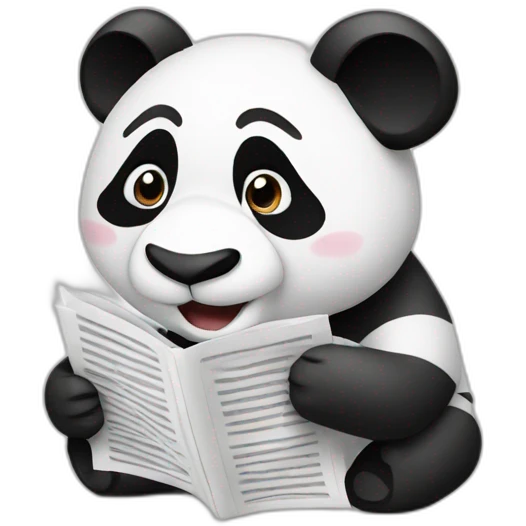 a panda reading the news emoji