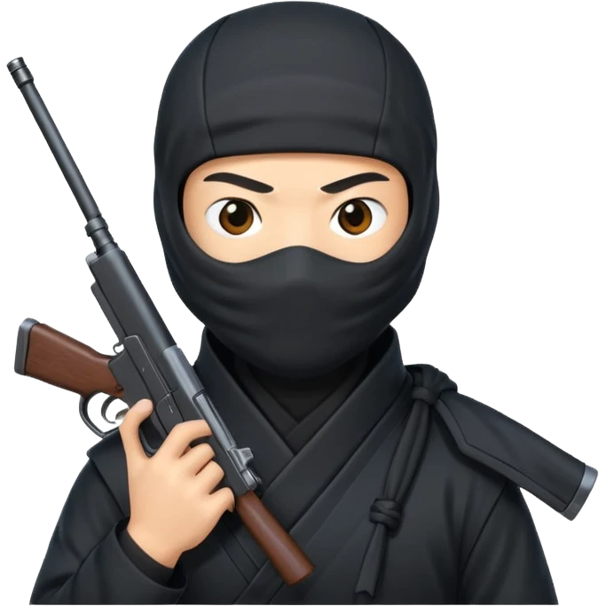 Ninja with a gun emoji