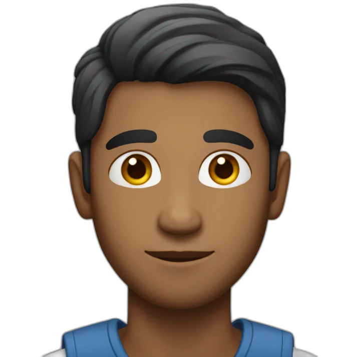 indian guy with short middle part hair emoji