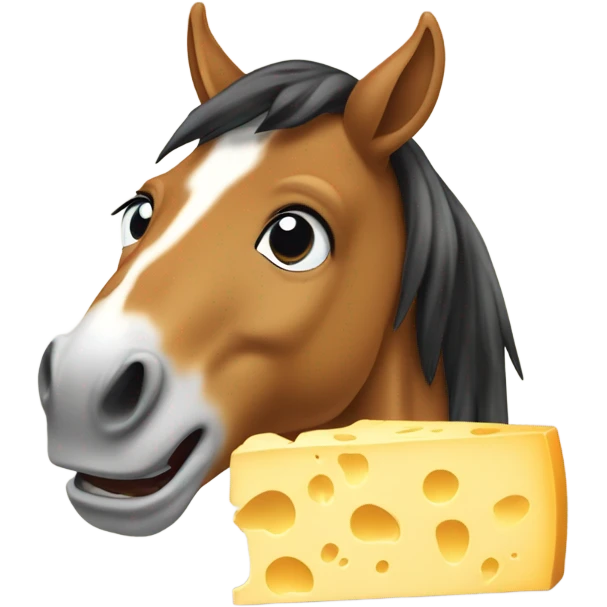 Horse eating loads of cheese emoji