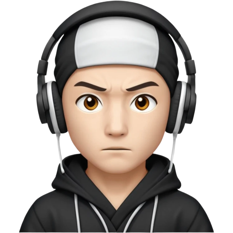 ninja with white headphone emoji