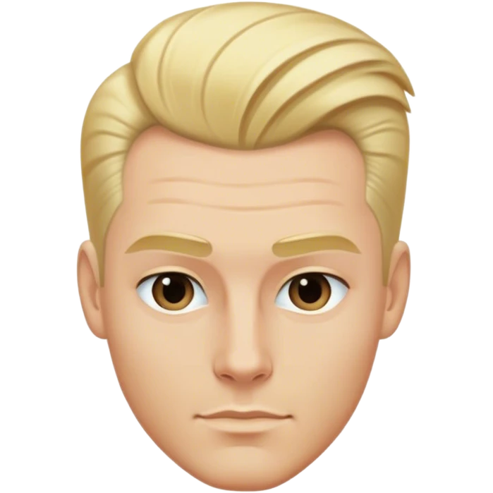 blonde male hair slicked back pompadour with clean sides emoji