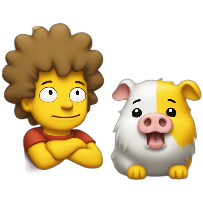 bart simpson with a guinnea pig emoji
