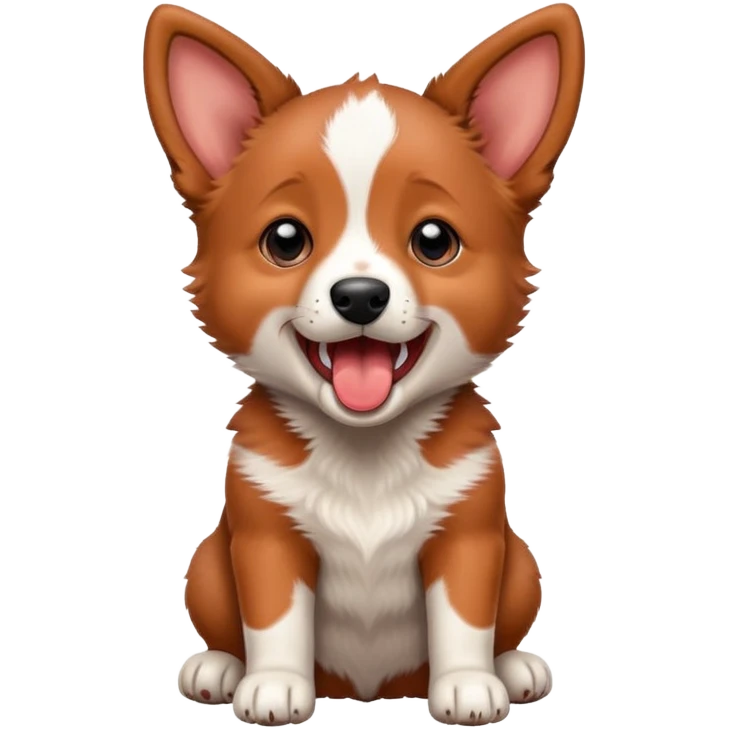 Red heeler puppy howling with mouth open emoji