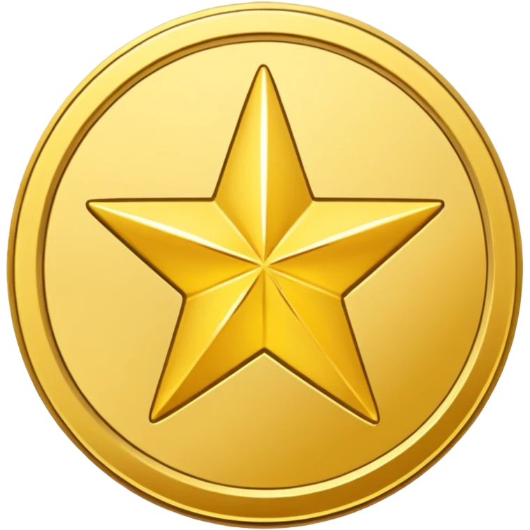 Gold star coin emoji in a circle emoji