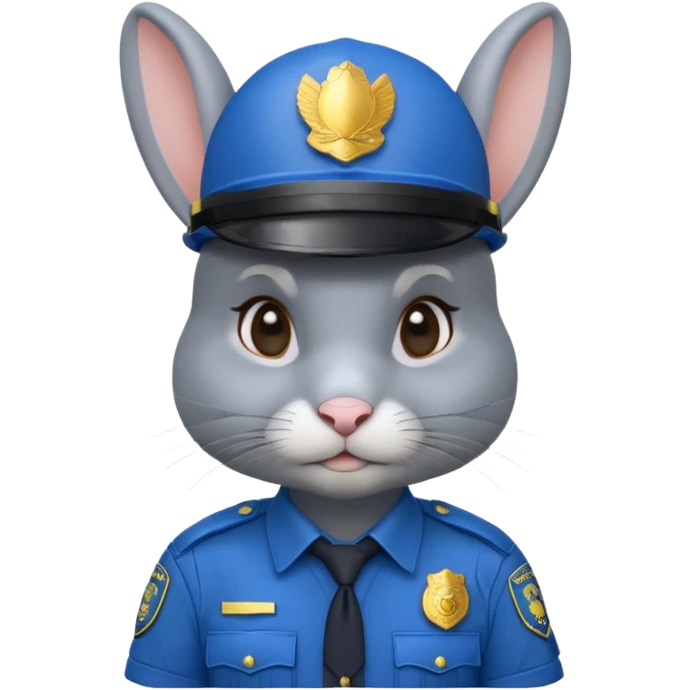 Rabbit police, blue uniform including helmet of uniform emoji