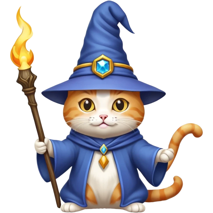 Cat being wizard emoji