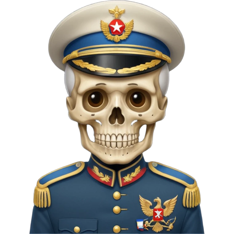 generate a realistic skeleton in a Russian military uniform emoji