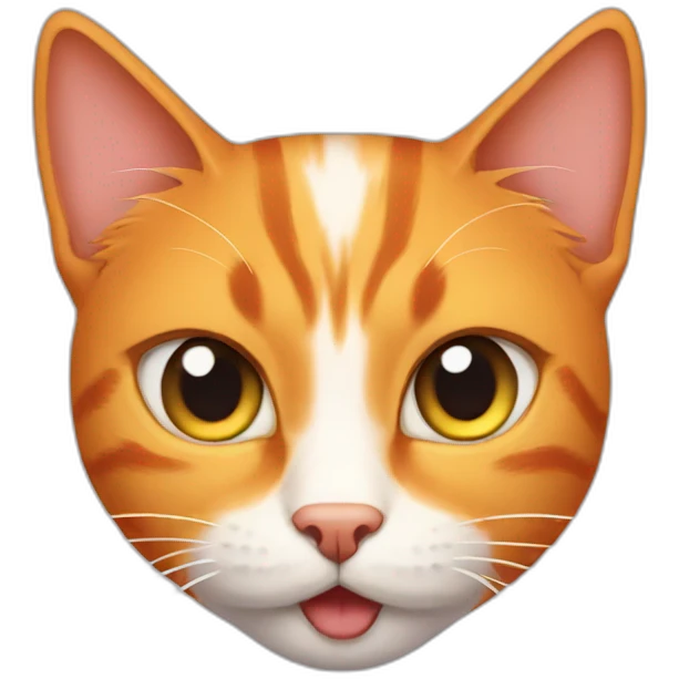 badass orange japanese cat with surprised emotion emoji