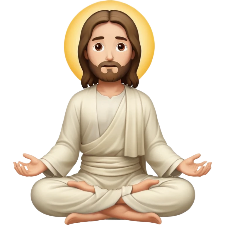 Jesus meditating, peaceful expression emoji