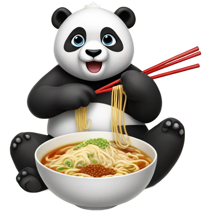 Panda eating ramen  emoji