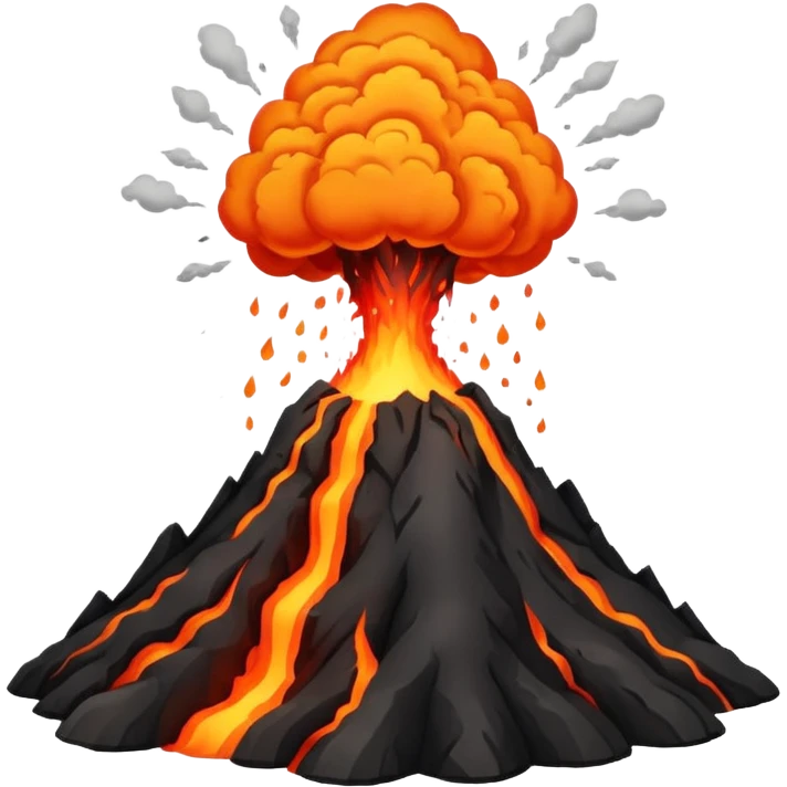 volcano big lava discharge  emoji