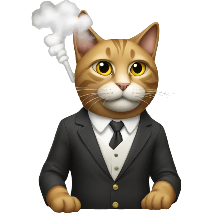 A cat smoking emoji
