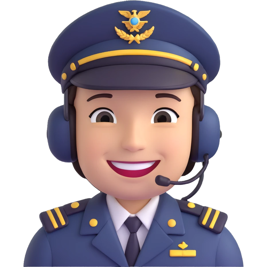 pilot smiling emoji