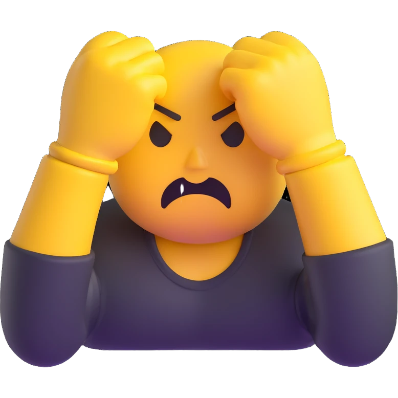 angry emoji face frowning with clenched fists visible emoji