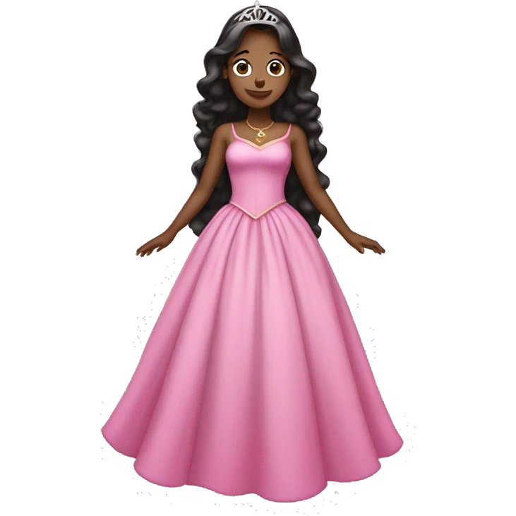 princess full body, pink dress emoji
