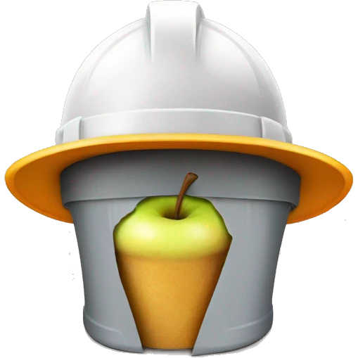 apple core with a construction hat emoji