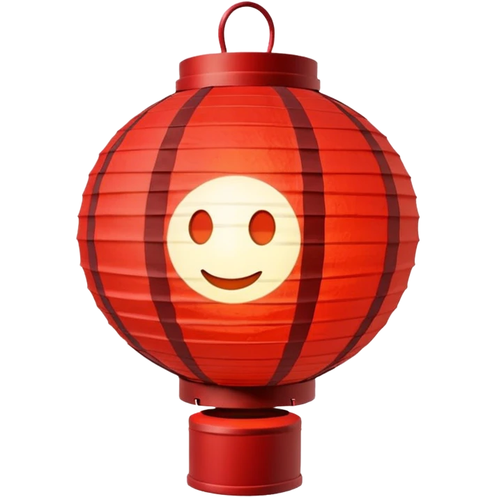 Paper Lantern with red glow on top of the pole, Street Lantern. emoji