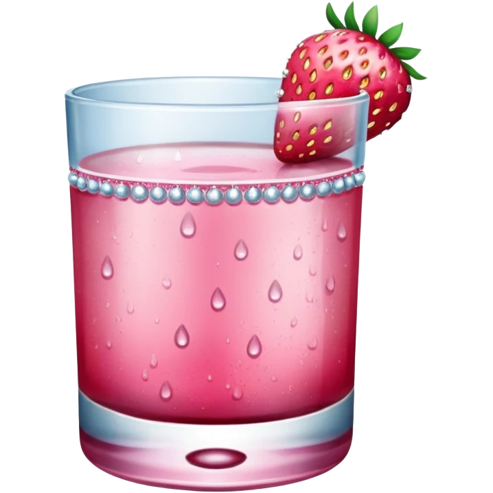 A glass of mezcal pink and strawberry  emoji