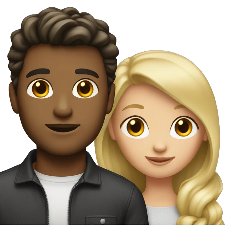 brunette girl with blonde guy emoji