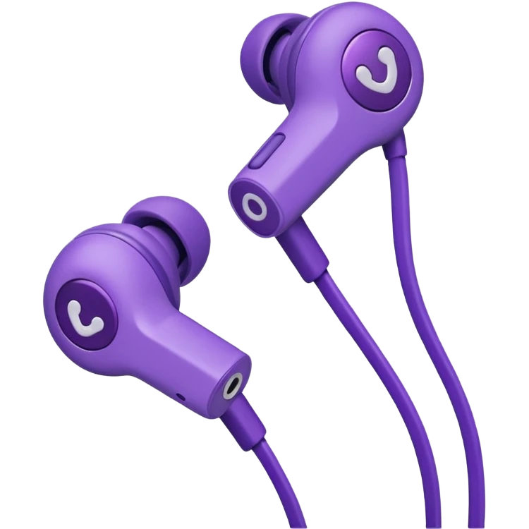 purple wired earbuds emoji