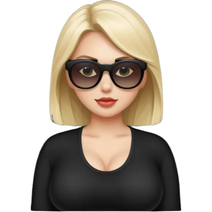 girl naked big boobs with sunglasses full black emoji