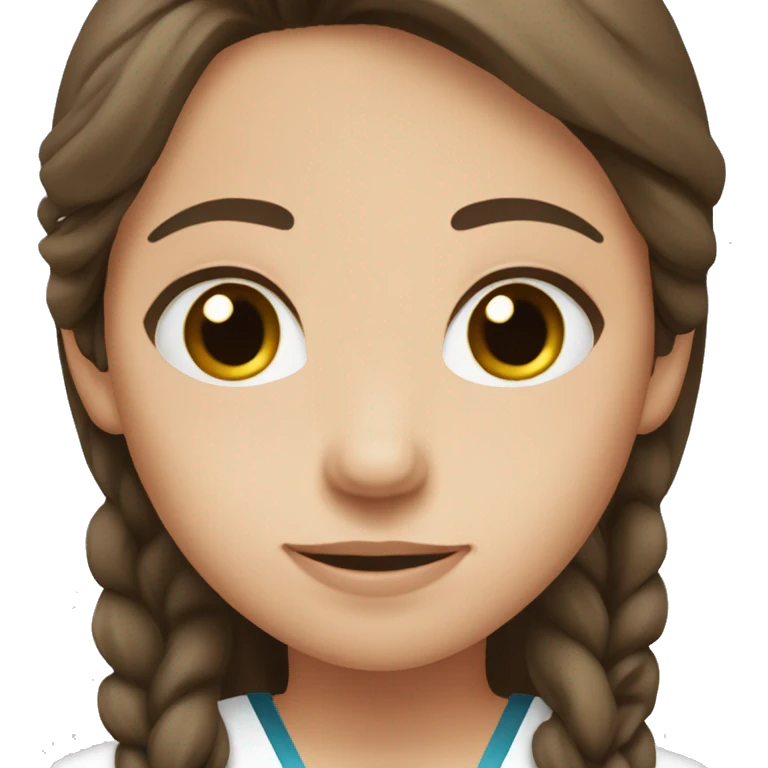 Cute Brunette long hair, doctor, fair skin, black eye color emoji