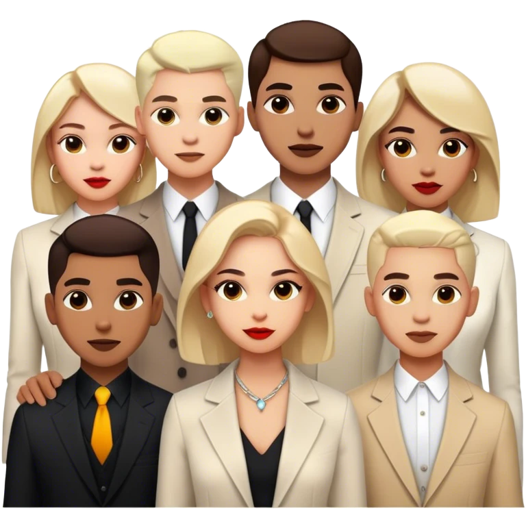 Cinematic Realistic BTS Portrait Emoji, depicted as a dynamic energetic portrayal of the global K-pop group with stylish modern attire and vibrant expressions, rendered with rich textures and bold contemporary lighting that captures their youthful charisma. emoji