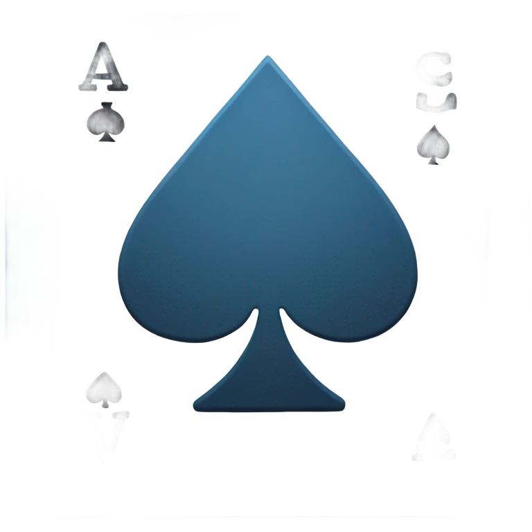 Ace of spades card in solid blue color emoji