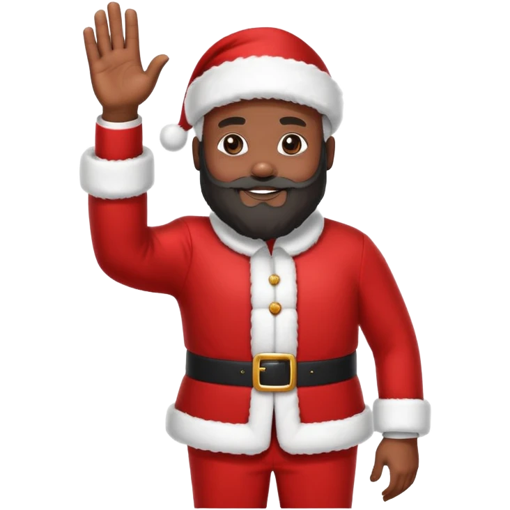 Black Santa saying goodbye emoji