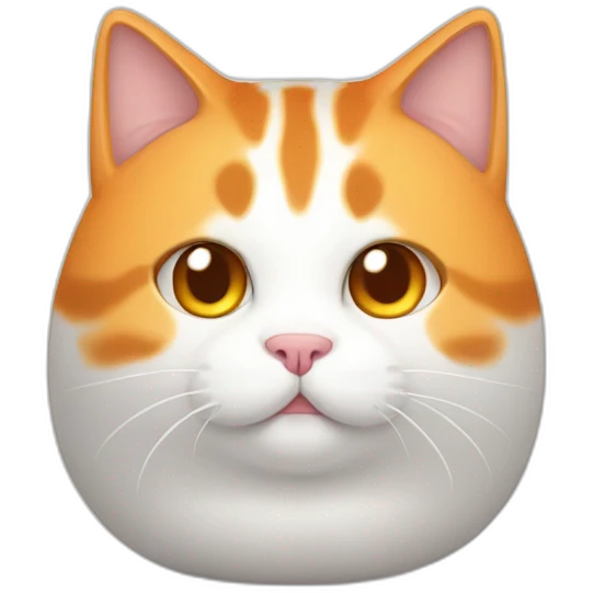 orange and white chubby cat which looks like a bell emoji