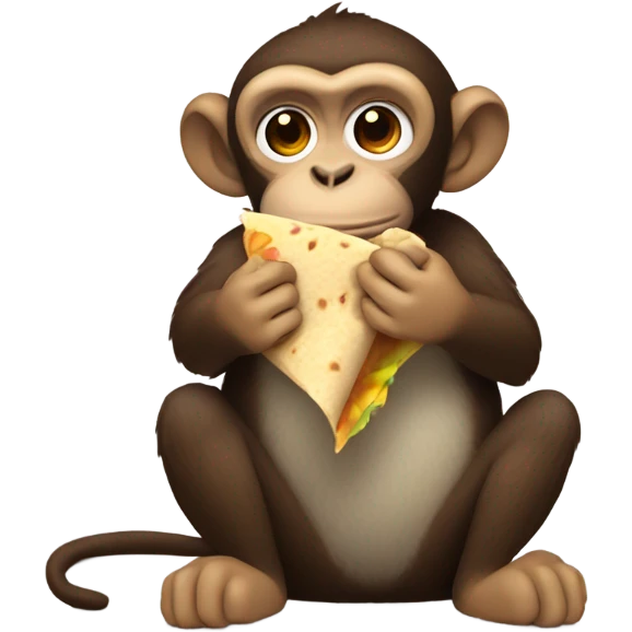 Monkey eating a burrito  emoji