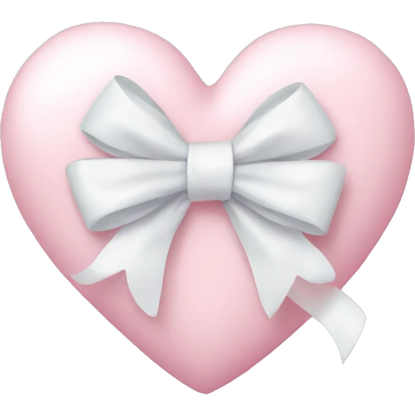 Pastel pink heart with white bow emoji