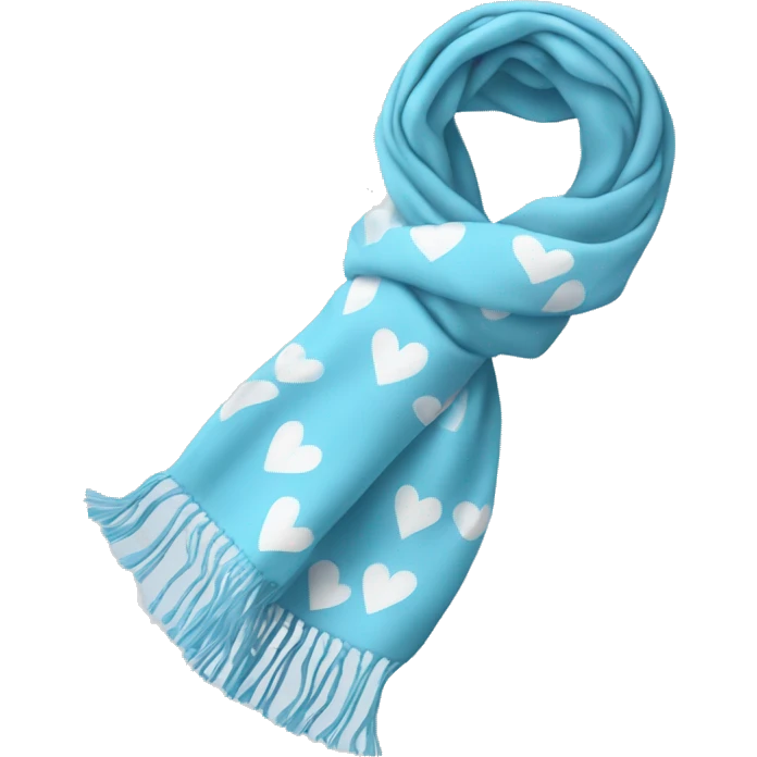 Light blue scarf with white hearts on it emoji