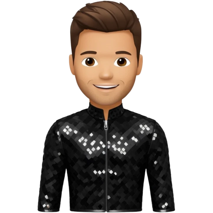 Ricky Martin with black sequin outfit emoji