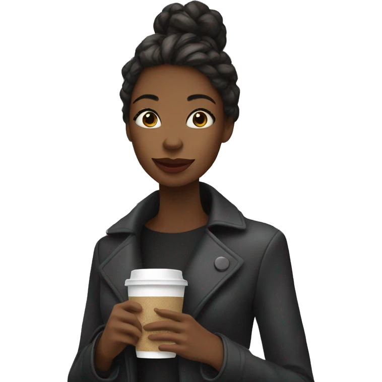 Girl with coffee in Paris  emoji