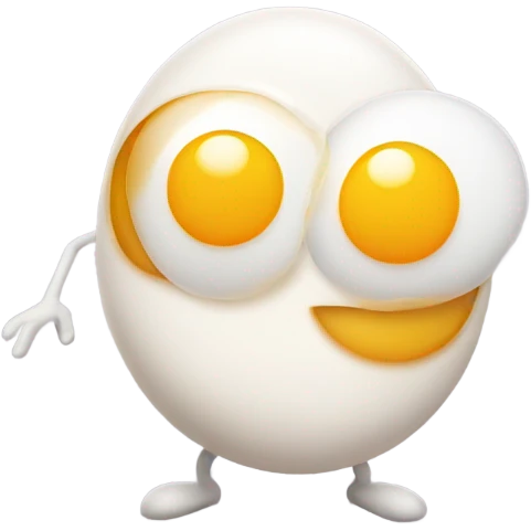 Fried eggs with legs and arms emoji