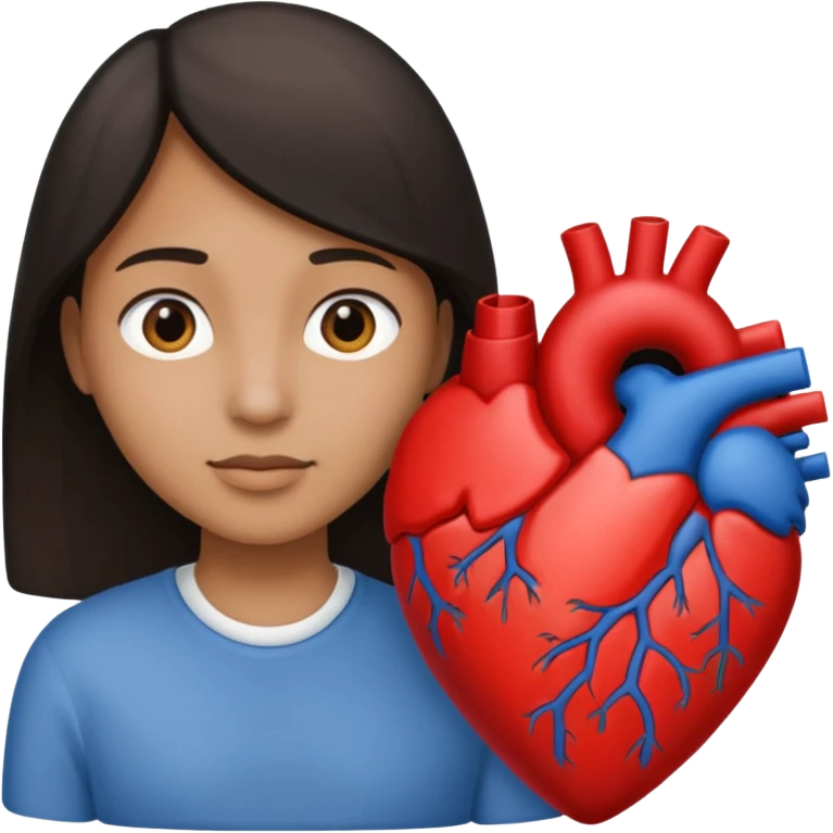 Half of his heart is black and the other half is white. emoji