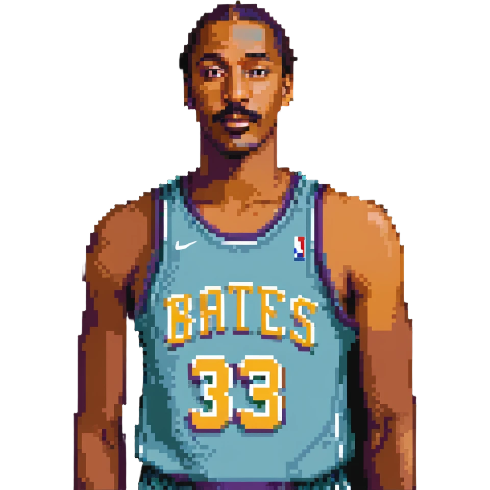 Wilt Chamberlain, tall, mustache, retro basketball uniform emoji